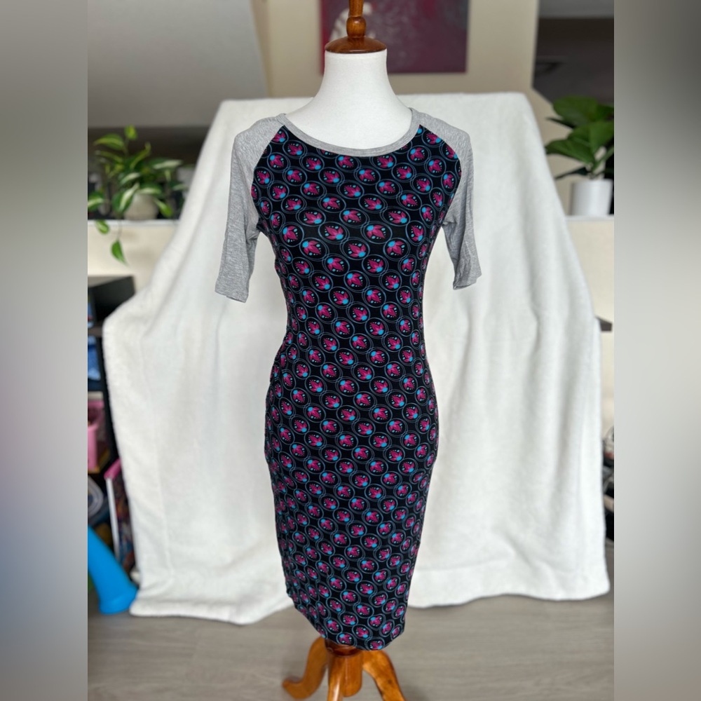 Pencil T-shirt dress with raglan sleeves, jersey stretch fabric
